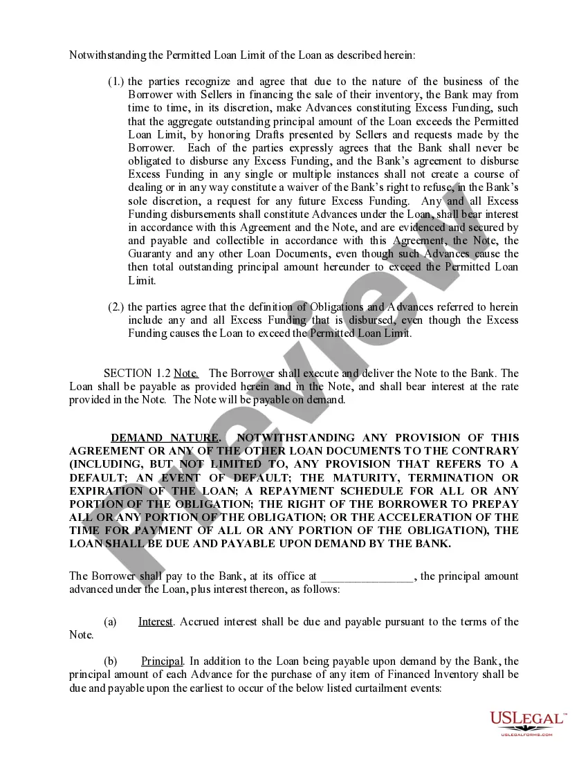 Preview Vehicle Floor Plan Financing and Security Agreement