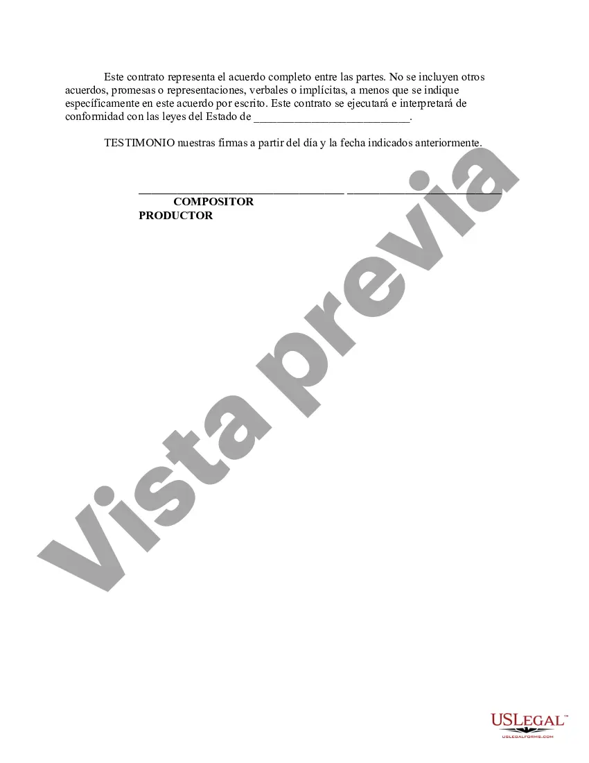 Preview Contrato entre compositor y productor para producción de obra musical