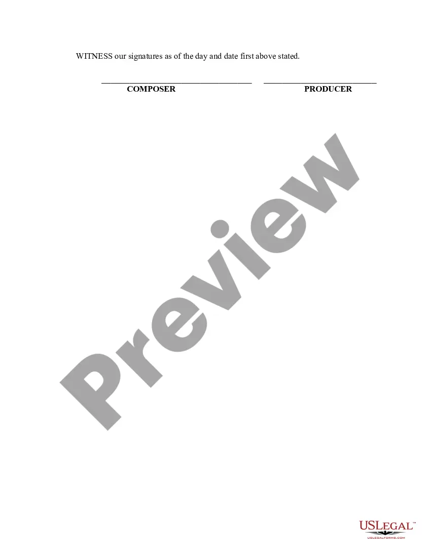 Get Assignment and Agreement for Sale of Musical Composition to Publisher Preview Assignment and Agreement for Sale of Musical Composition to Publisher