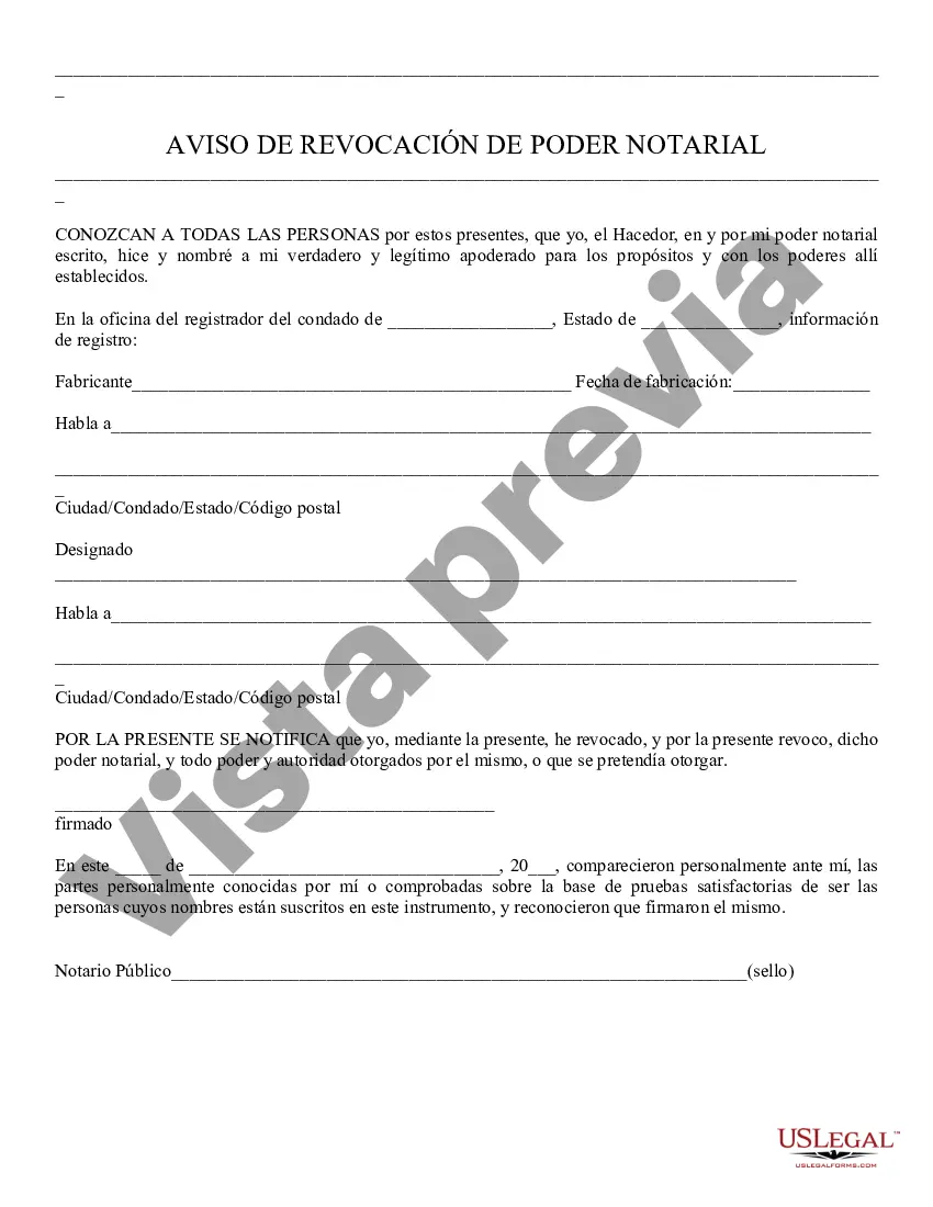 Preview Revocación del poder notarial