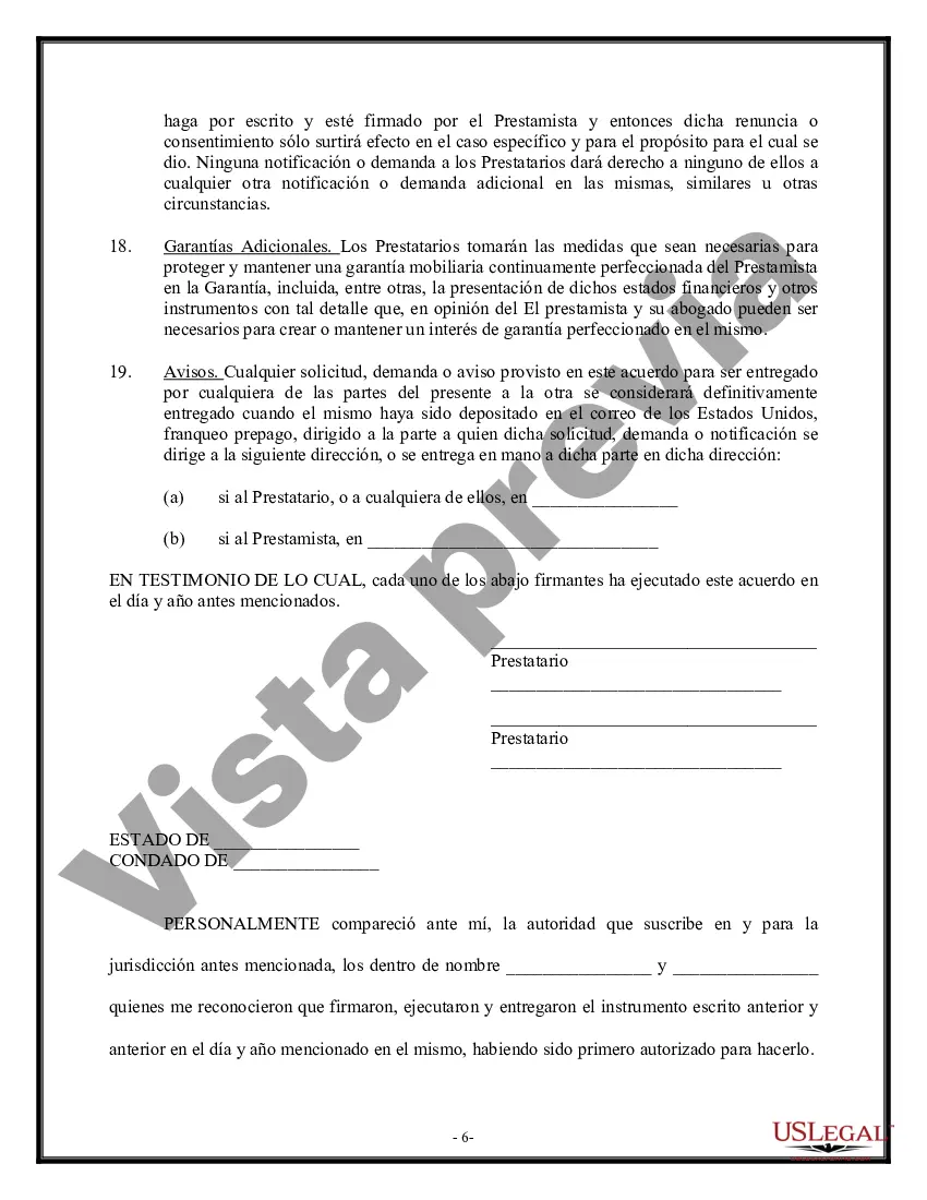 Preview Contrato de Garantía para Pagaré