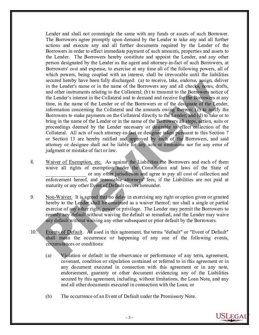 Security Agreement For Promissory Note Promissory Note Form Sample   3 