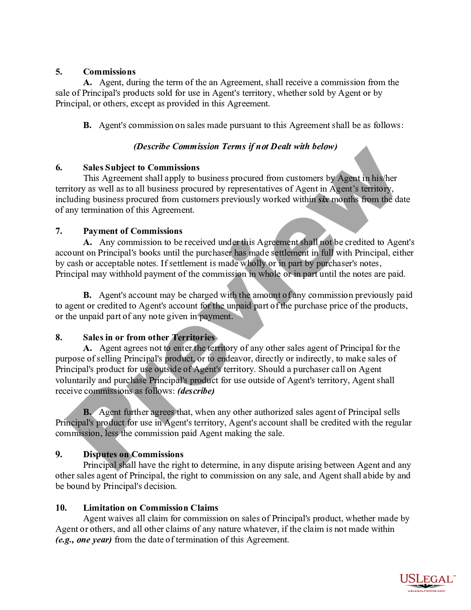 page 1 Agreement between General Sales Agent and Manufacturer preview