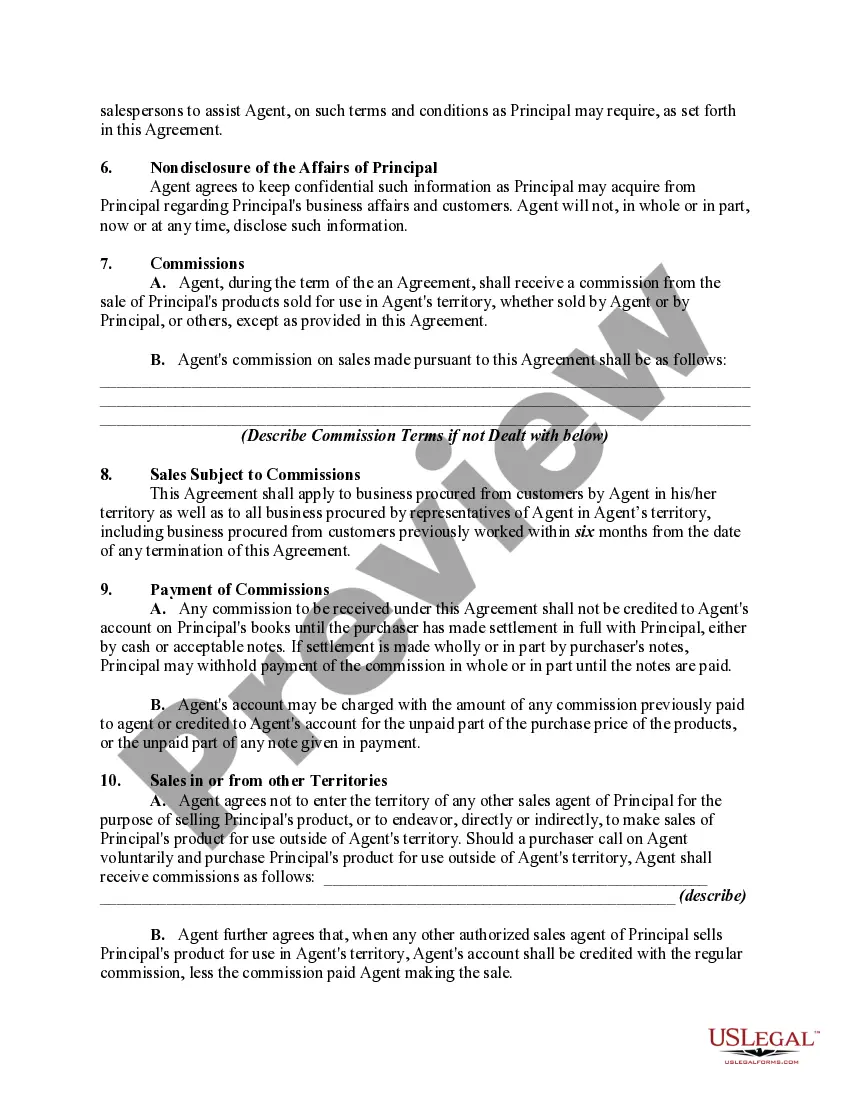 Get Agreement between General Sales Agent and Manufacturer with Exclusive Territory Preview Agreement between General Sales Agent and Manufacturer with Exclusive Territory
