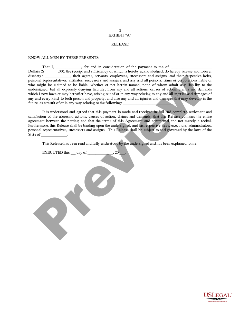 page 2 Release and Settlement Agreement preview