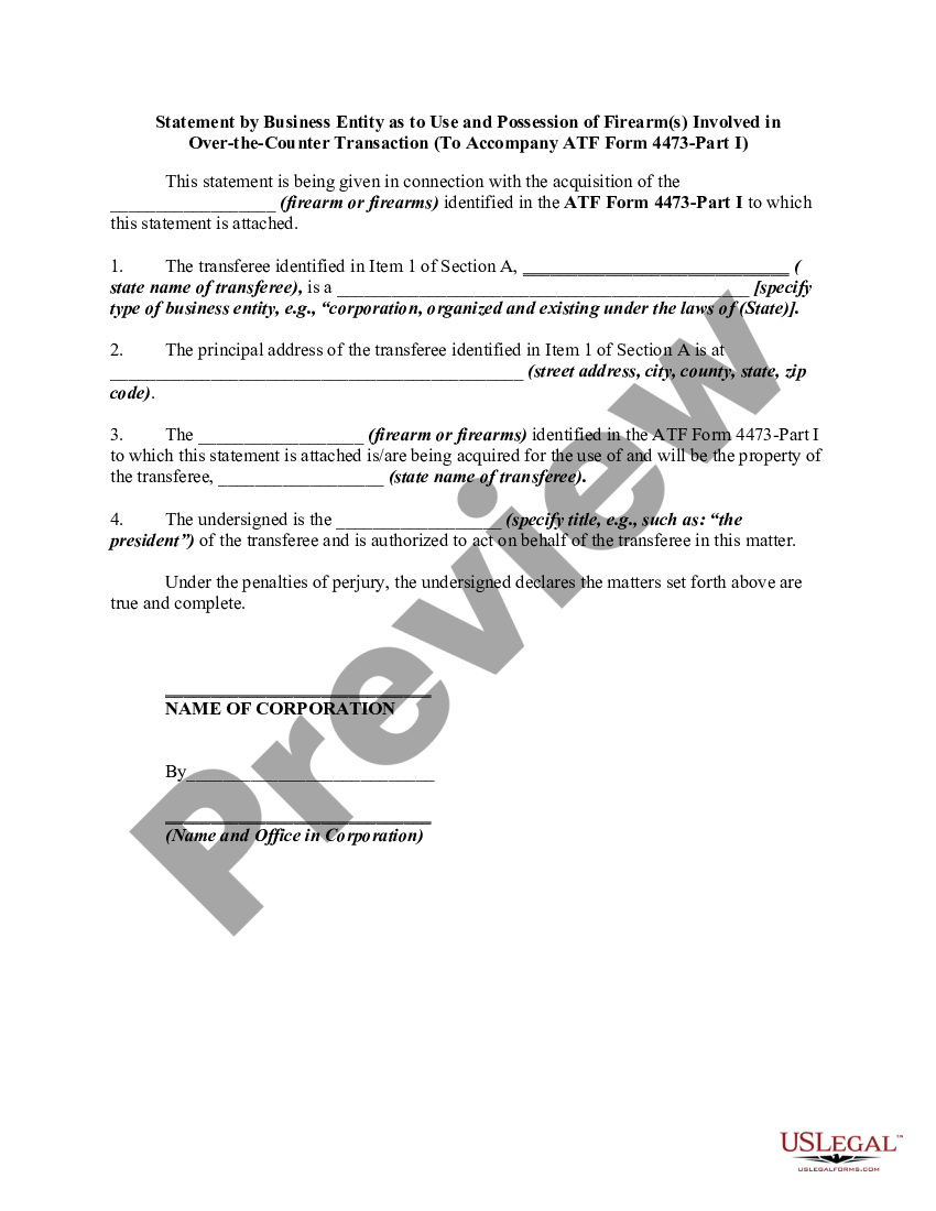 Atf Form 4473 Pdf With Certificate | US Legal Forms