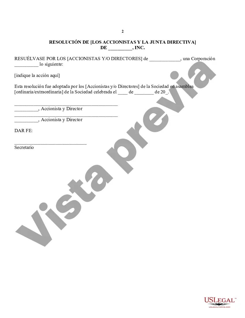 Preview Formulario de Resolución para Sociedad Anónima