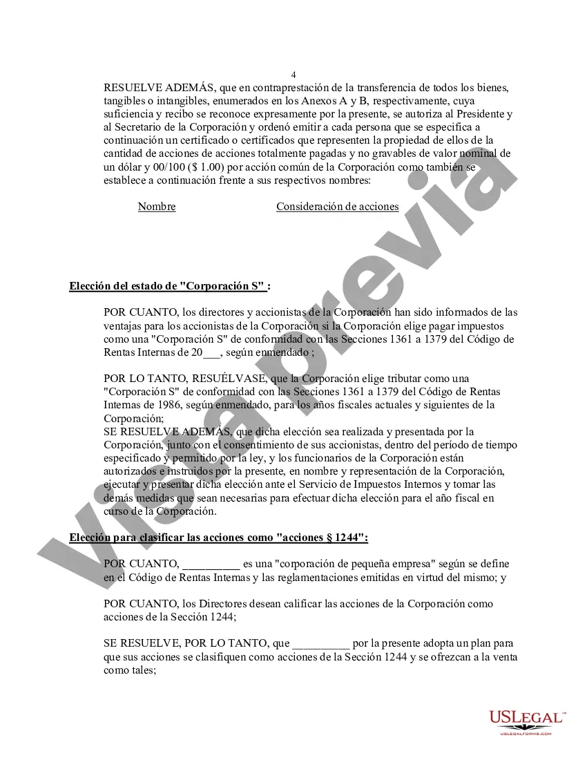 Preview Formulario de Resolución para Sociedad Anónima