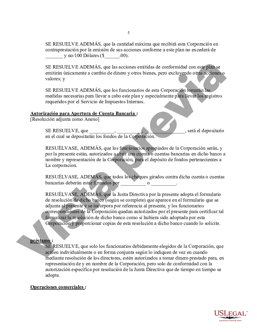 Preview Formulario de Resolución para Sociedad Anónima