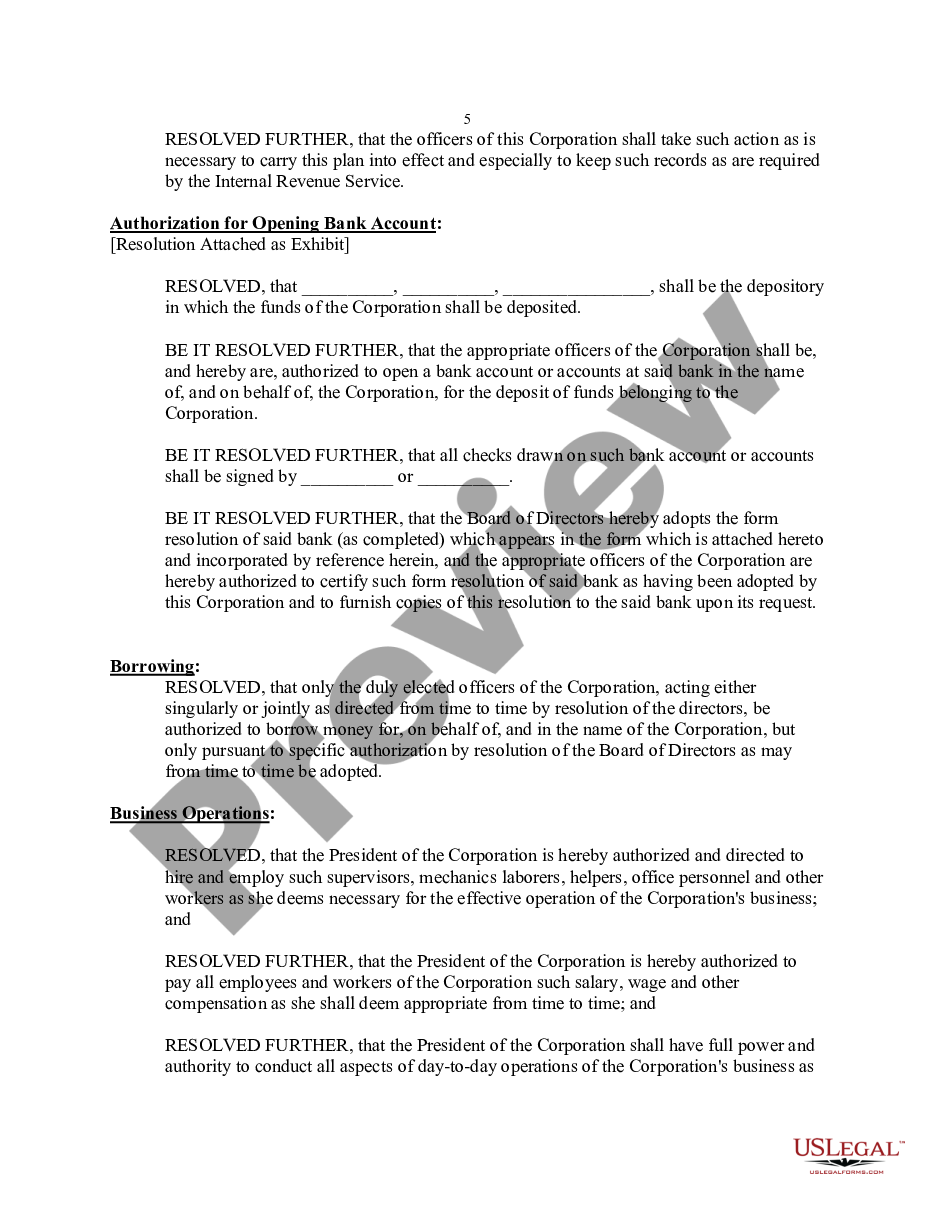 page 4 Resolution Form for Corporation preview
