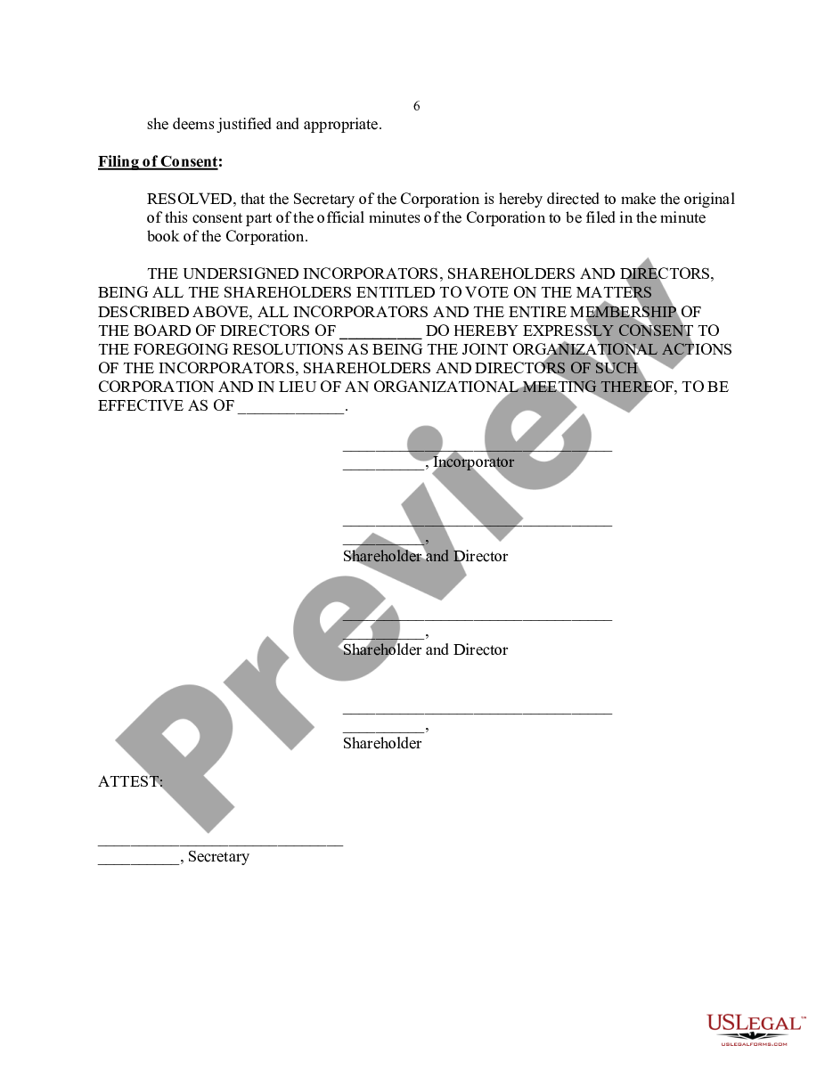 form Resolution Form for Corporation preview