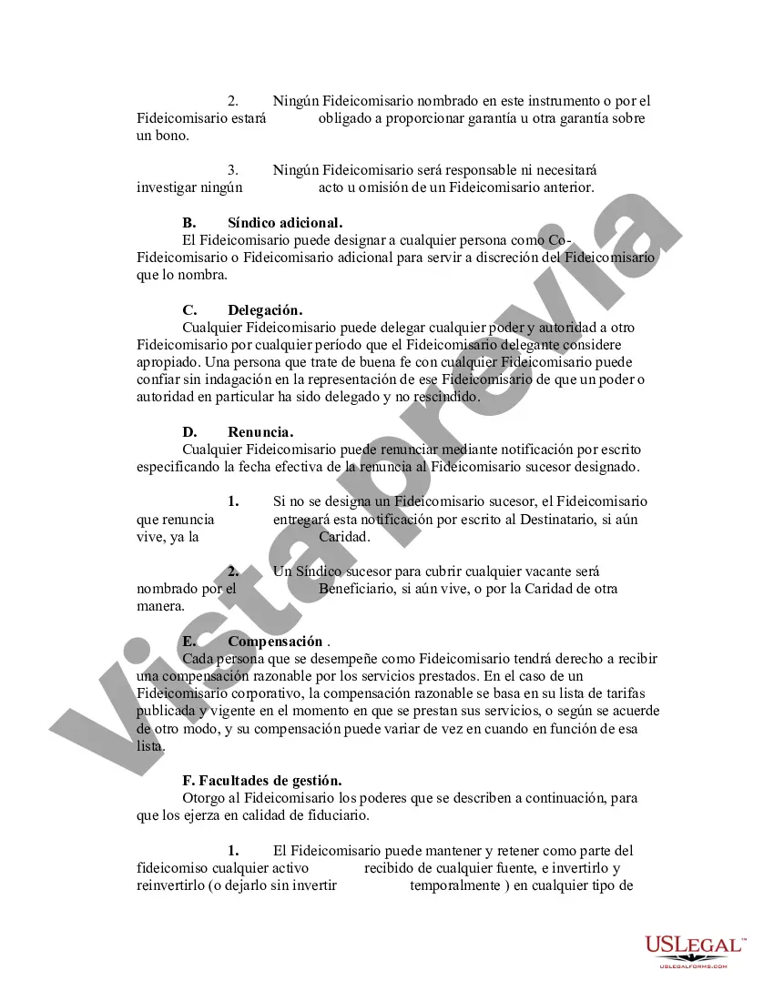 Preview Remanente Caritativo Acuerdo Unitrust Inter Vivos