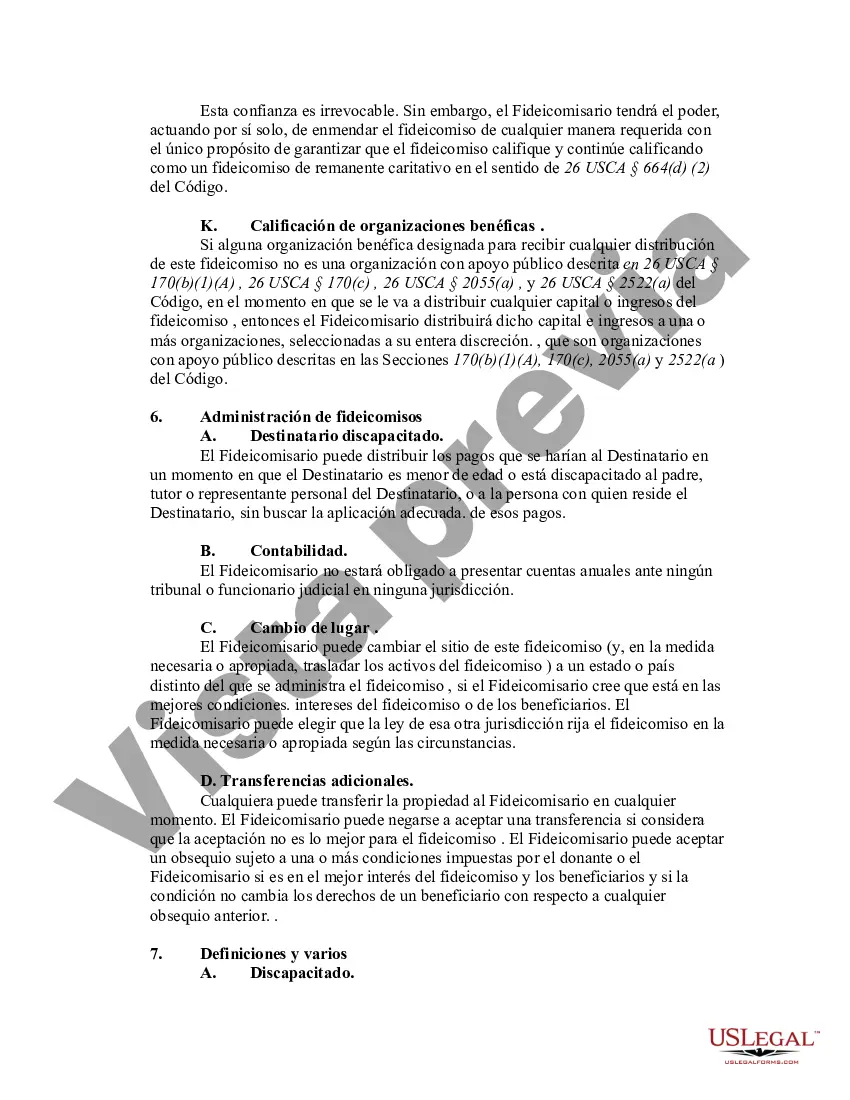 Preview Remanente Caritativo Acuerdo Unitrust Inter Vivos
