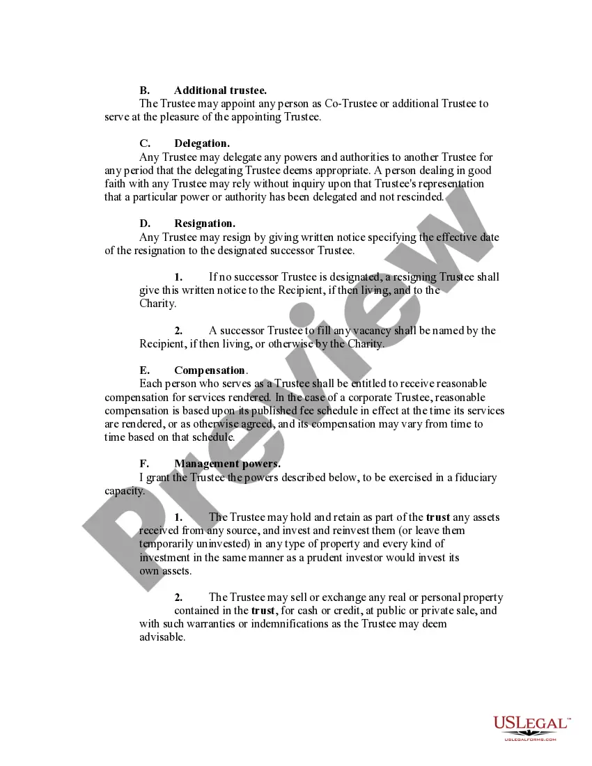 Get Charitable Remainder Inter Vivos Unitrust Agreement Preview Charitable Remainder Inter Vivos Unitrust Agreement