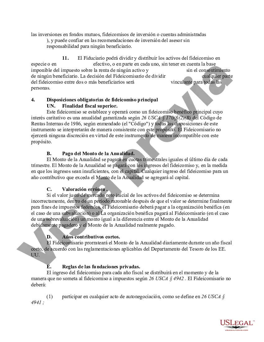 Preview Fideicomiso benéfico de anualidades de plomo Inter Vivos