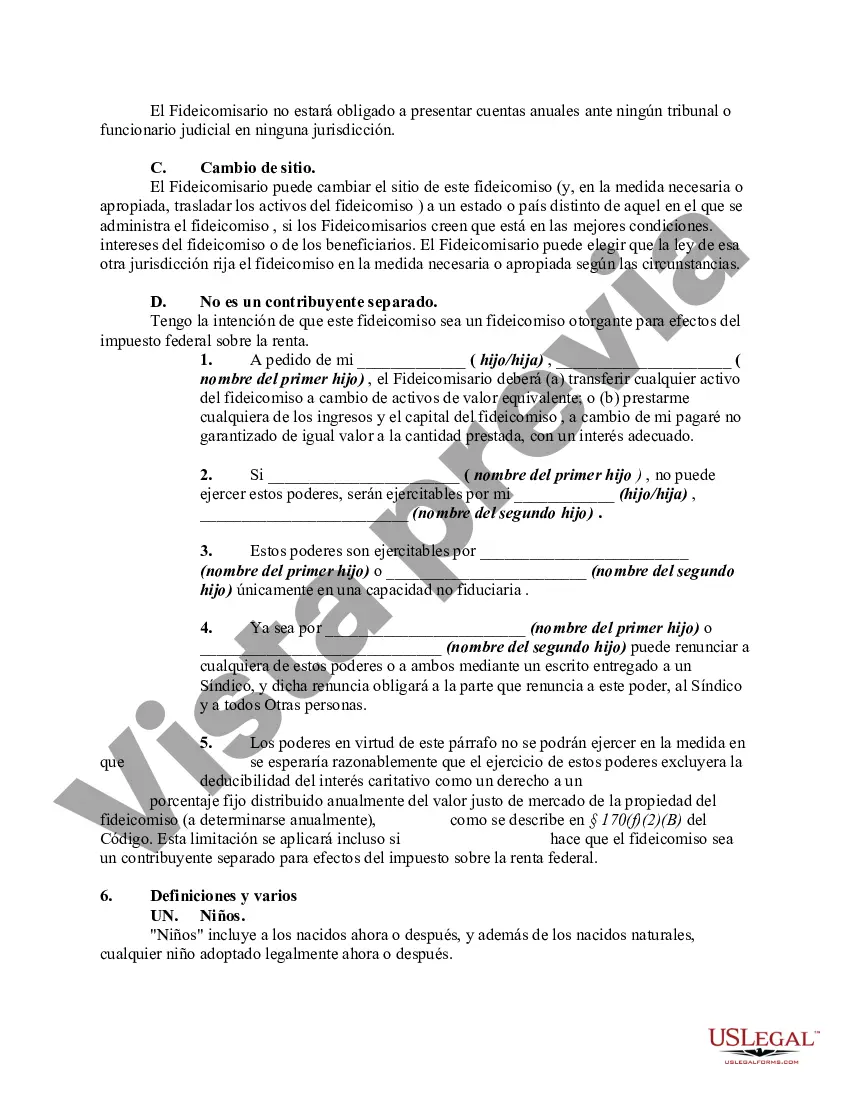 Preview Fideicomiso benéfico de anualidades de plomo Inter Vivos