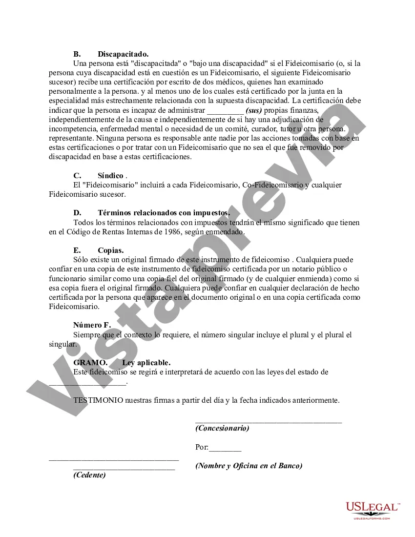 Preview Fideicomiso benéfico de anualidades de plomo Inter Vivos