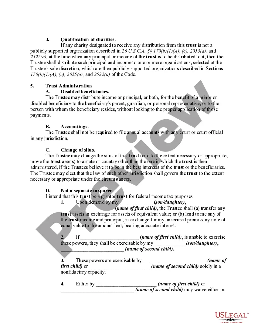 Preview Charitable Inter Vivos Lead Annuity Trust