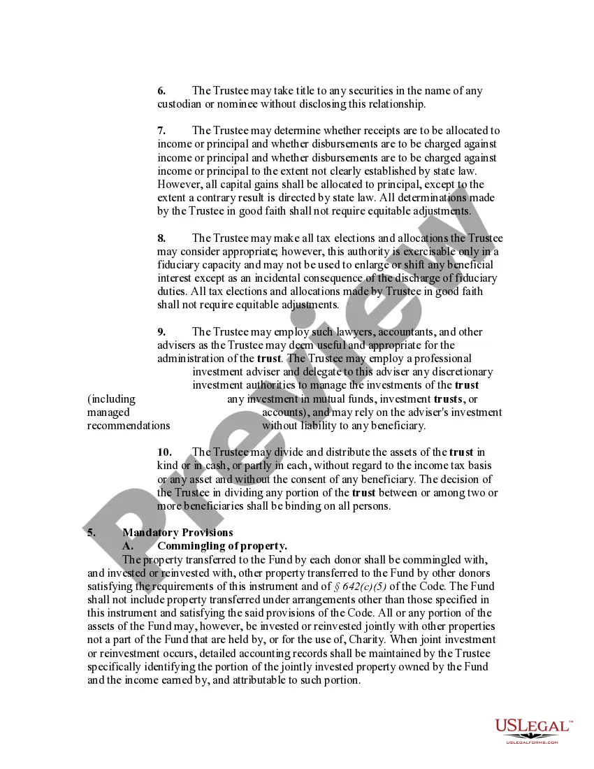 Get Pooled Income Fund with Declaration of Trust by Charitable Organization Preview Pooled Income Fund with Declaration of Trust by Charitable Organization