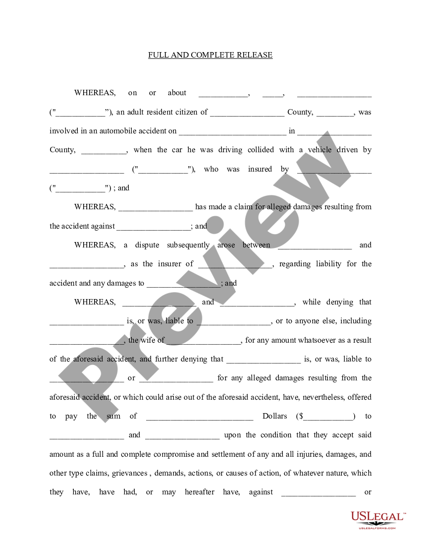 Car Damage Payment Printable Car Accident Settlement Agreement Form