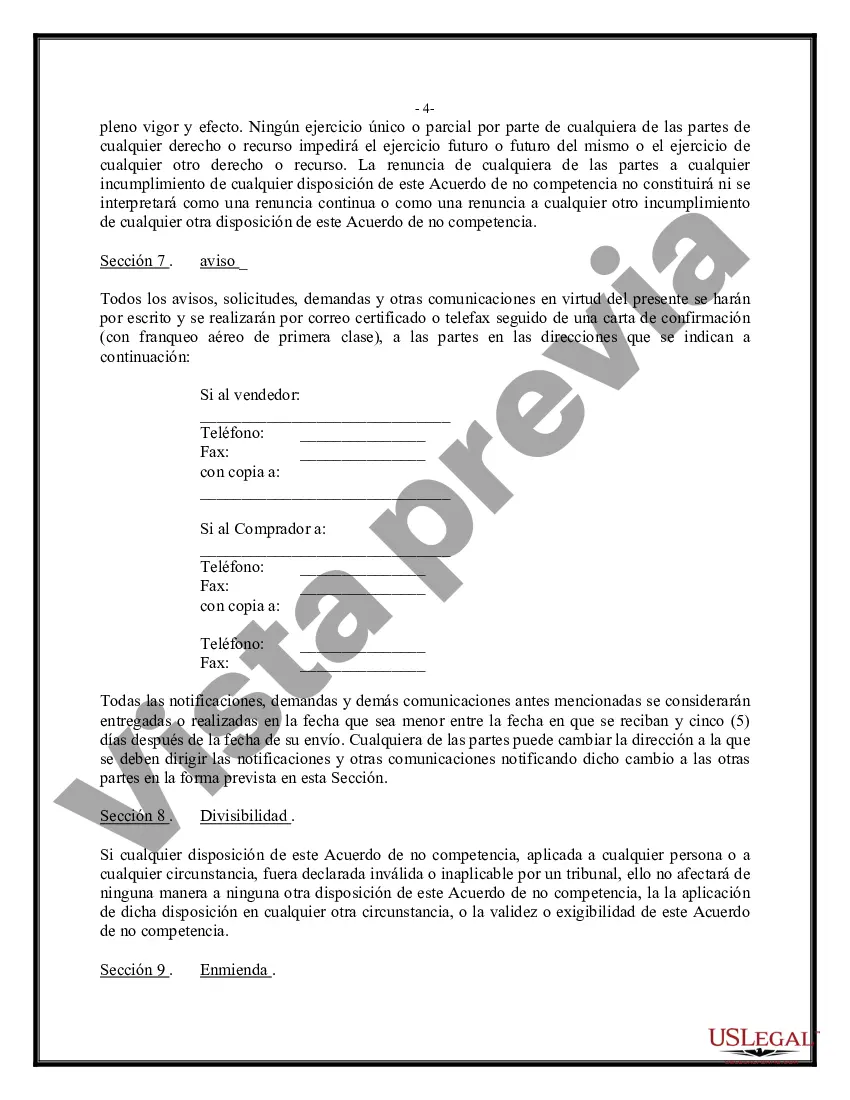 Preview Venta de negocio - Acuerdo de no competencia - Transacción de compra de activos