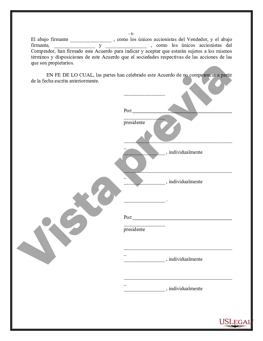 Preview Venta de negocio - Acuerdo de no competencia - Transacción de compra de activos