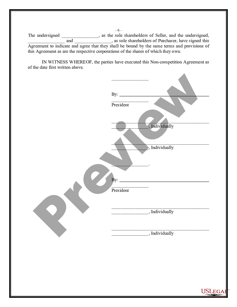 page 5 Sale of Business - Noncompetition Agreement - Asset Purchase Transaction preview