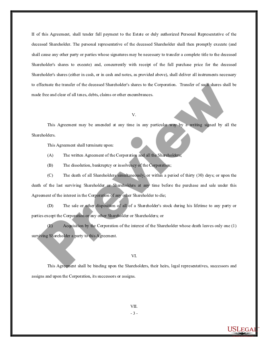 page 2 Shareholders Agreement - Short Form preview