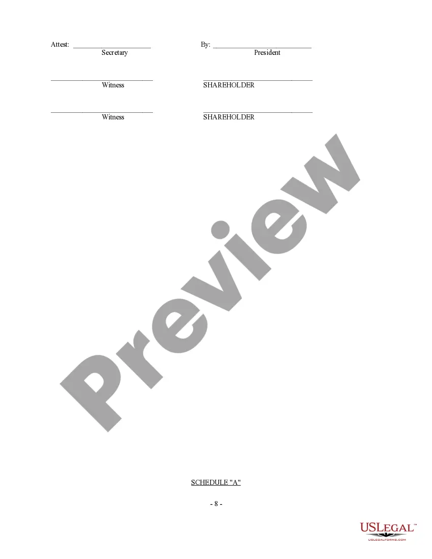 Preview Stock Retirement Agreement