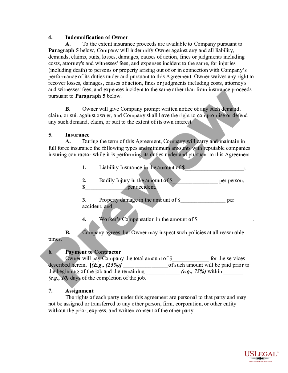 page 1 Agreement to Pressure or Power Wash Building preview