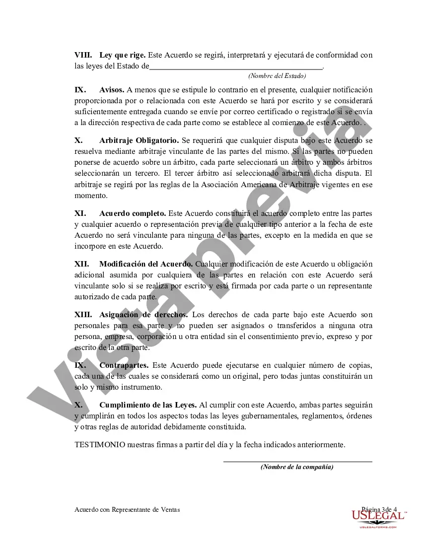 Preview Acuerdo con representante de ventas para vender publicidad y servicios relacionados