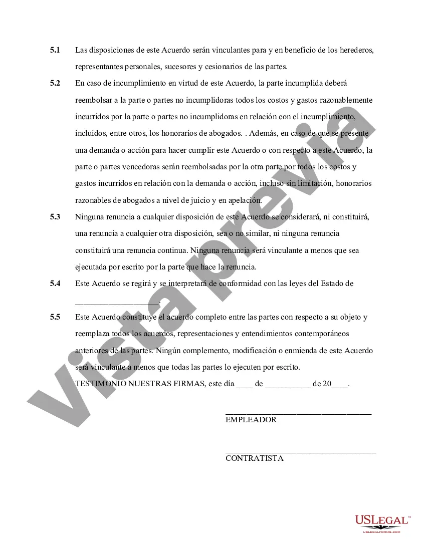 Preview Contrato de Servicios - Trabajo con Bulldozer