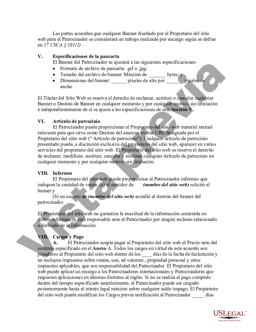 Preview Acuerdo entre el propietario del sitio web y el patrocinador