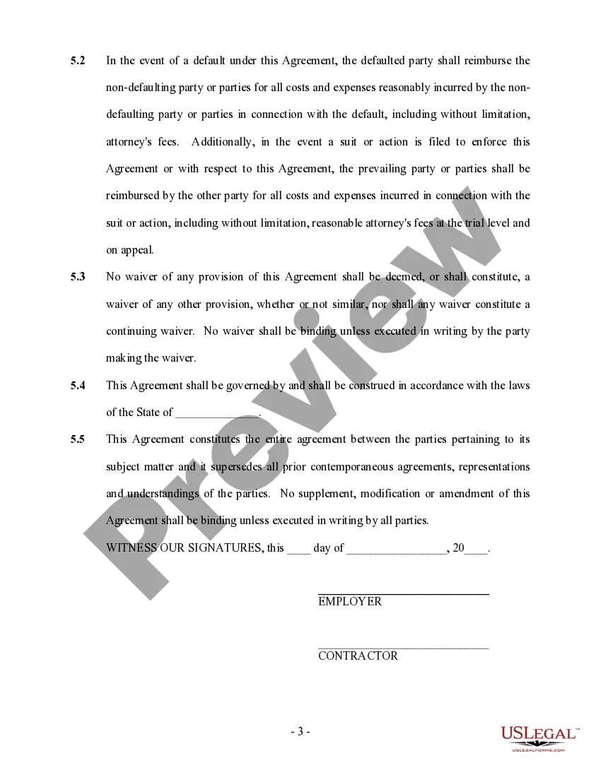 Preview Services Contract - Landscaping - Yard Work or Lawn