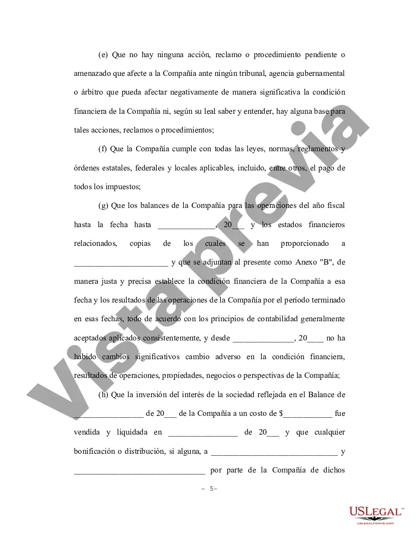 Preview Contrato de compraventa de acciones - Formato largo