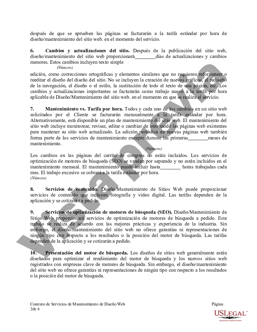 Preview Contrato de Servicios de Mantenimiento de Diseño Web