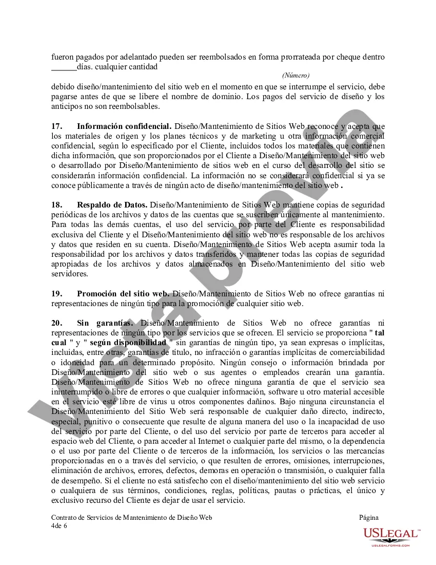 Preview Contrato de Servicios de Mantenimiento de Diseño Web