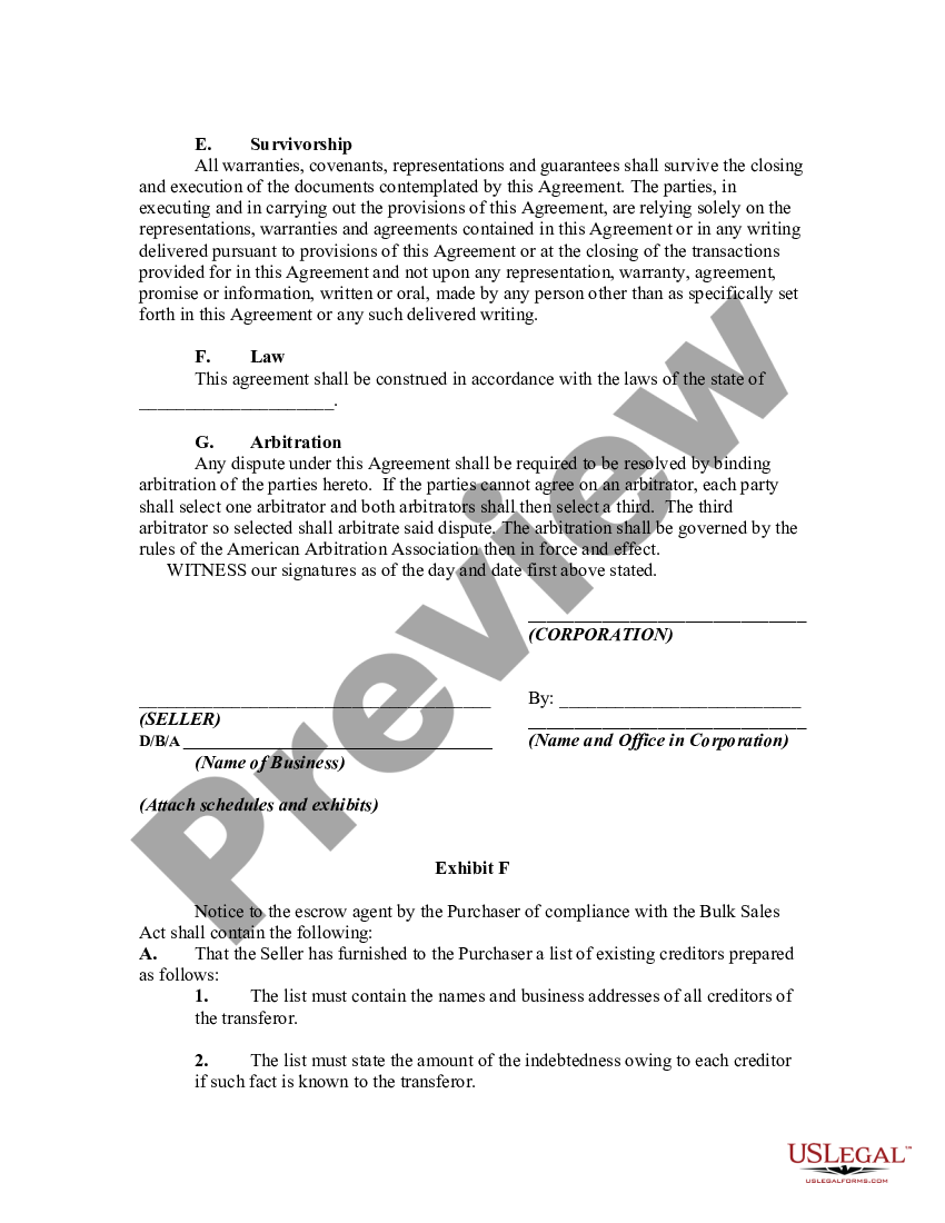 Agreement for Sale of Business by Sole Proprietorship with Seller to ...