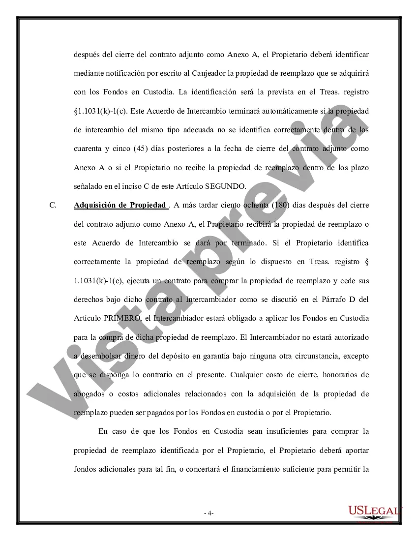 Preview Acuerdo de Intercambio Libre de Impuestos Sección 1031