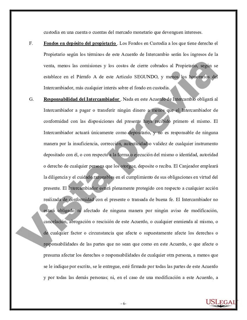 Preview Acuerdo de Intercambio Libre de Impuestos Sección 1031