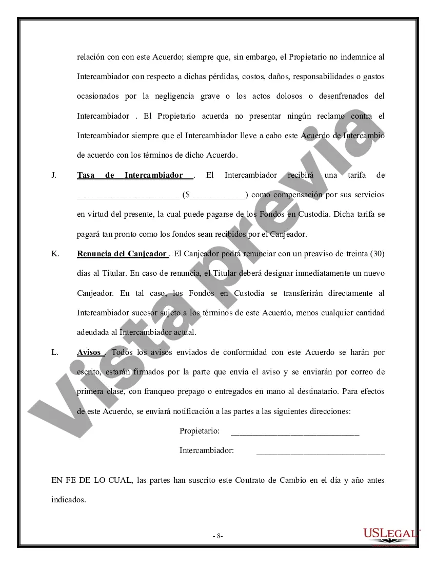 Preview Acuerdo de Intercambio Libre de Impuestos Sección 1031