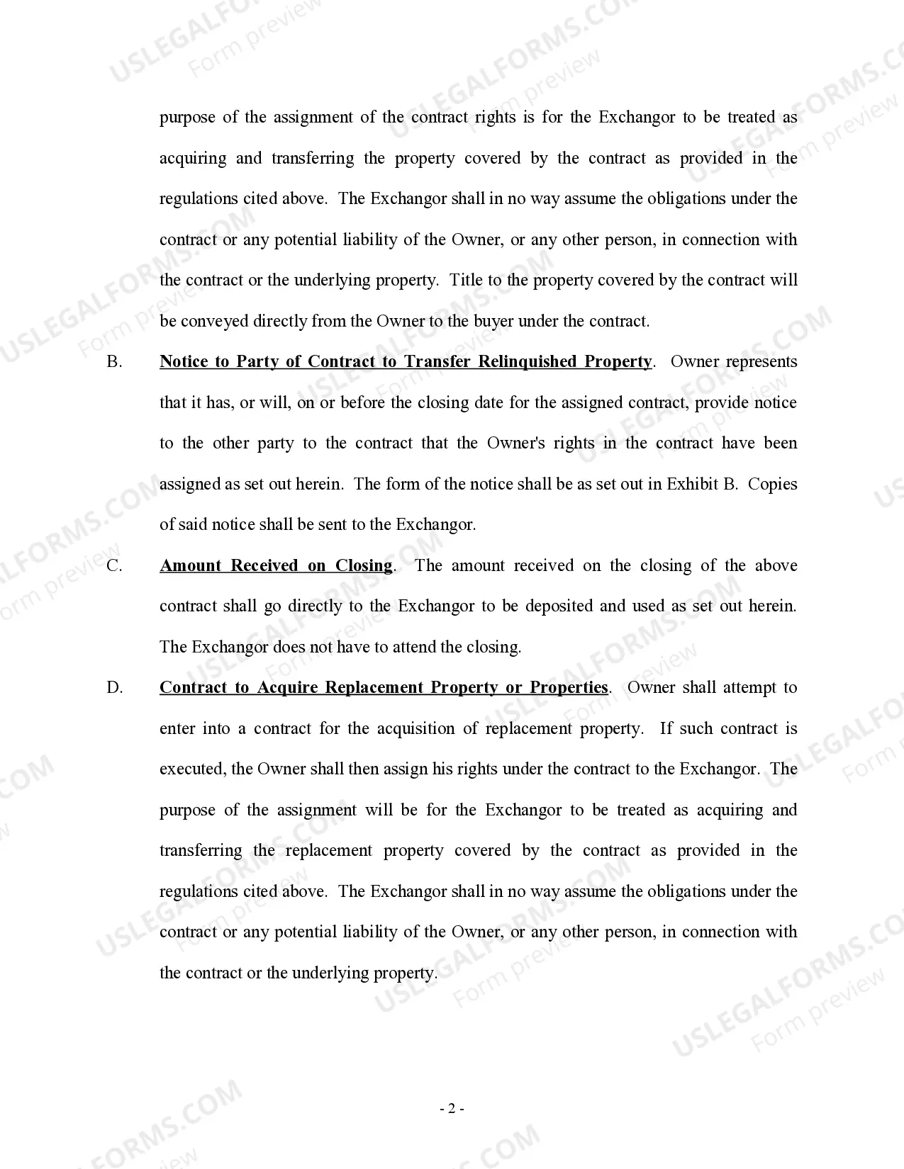 Preview Tax Free Exchange Agreement Section 1031