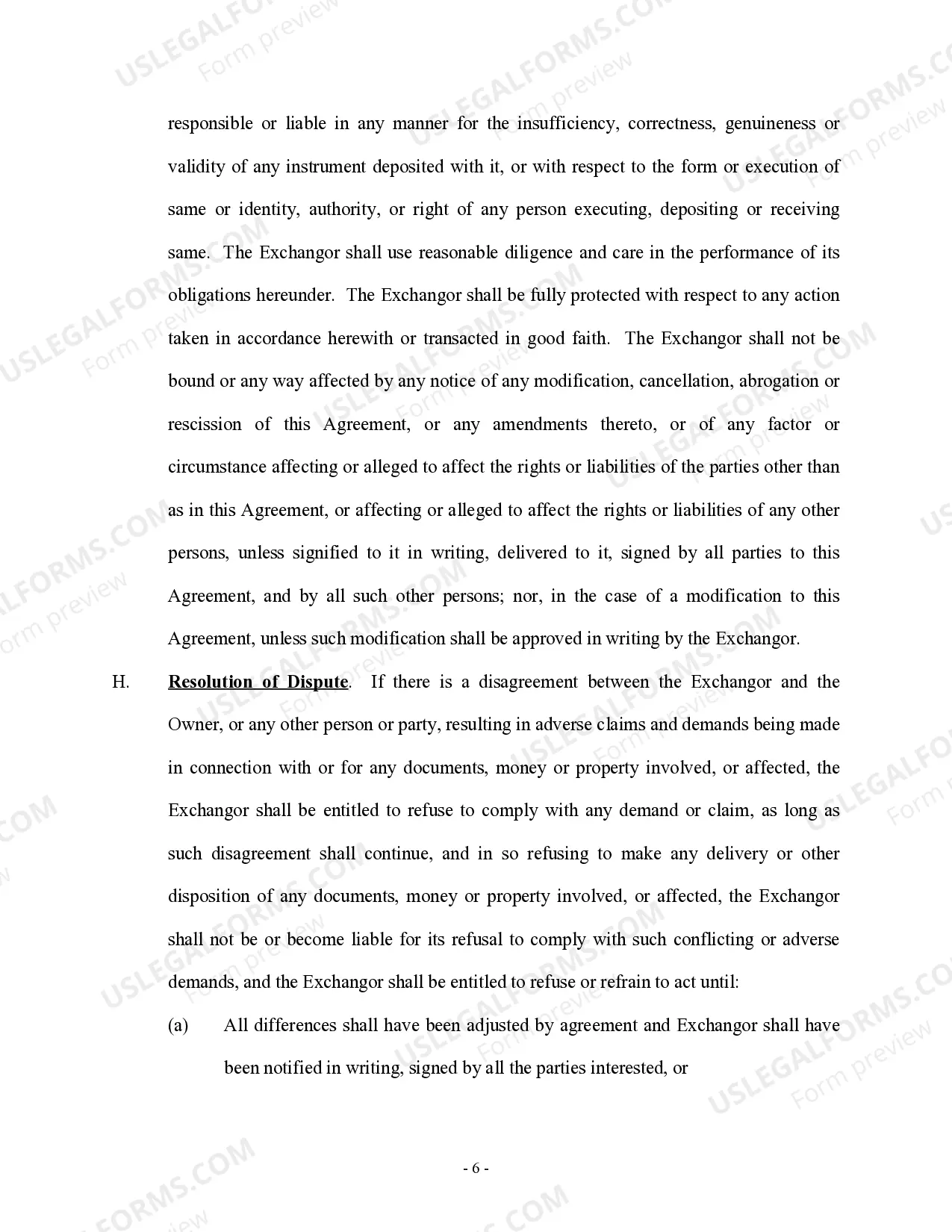 Preview Tax Free Exchange Agreement Section 1031