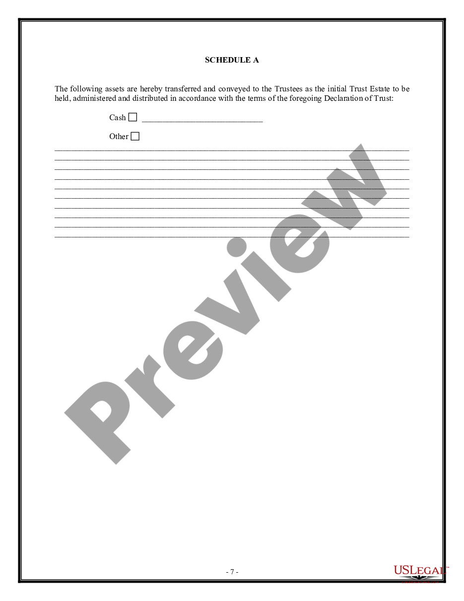 form Trust Agreement - Family Special Needs preview