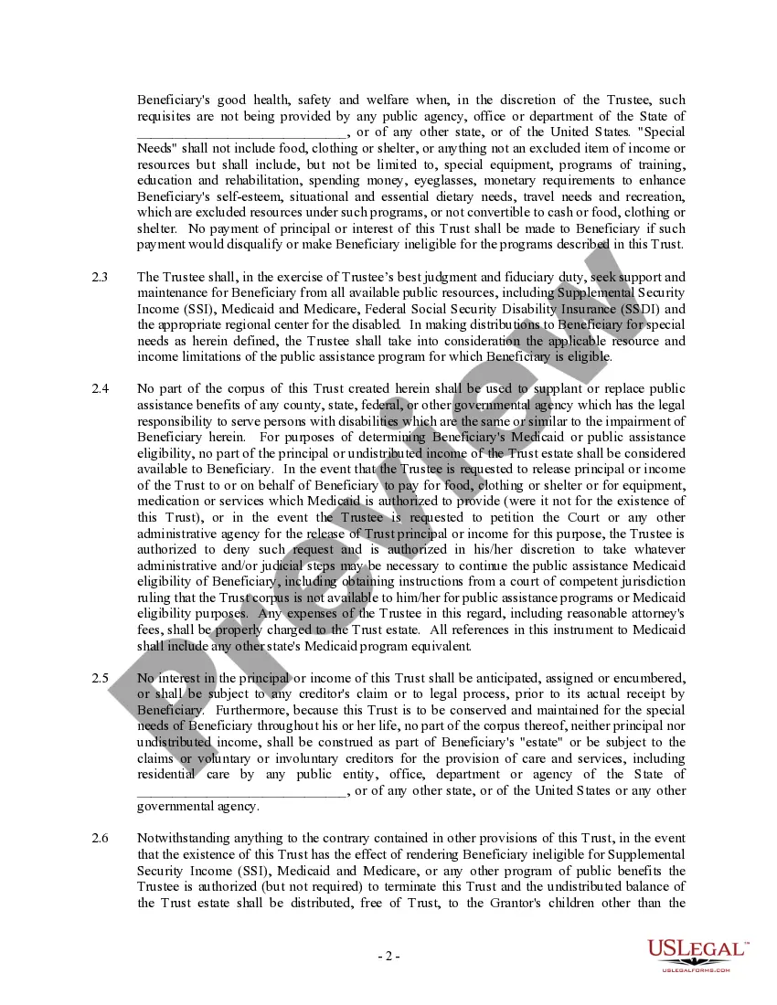 Get Trust Agreement - Family Special Needs Preview Trust Agreement - Family Special Needs