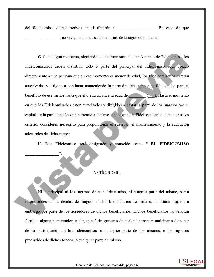 Preview Contrato de Fideicomiso - Revocable - Múltiples Fideicomisarios y Beneficiarios