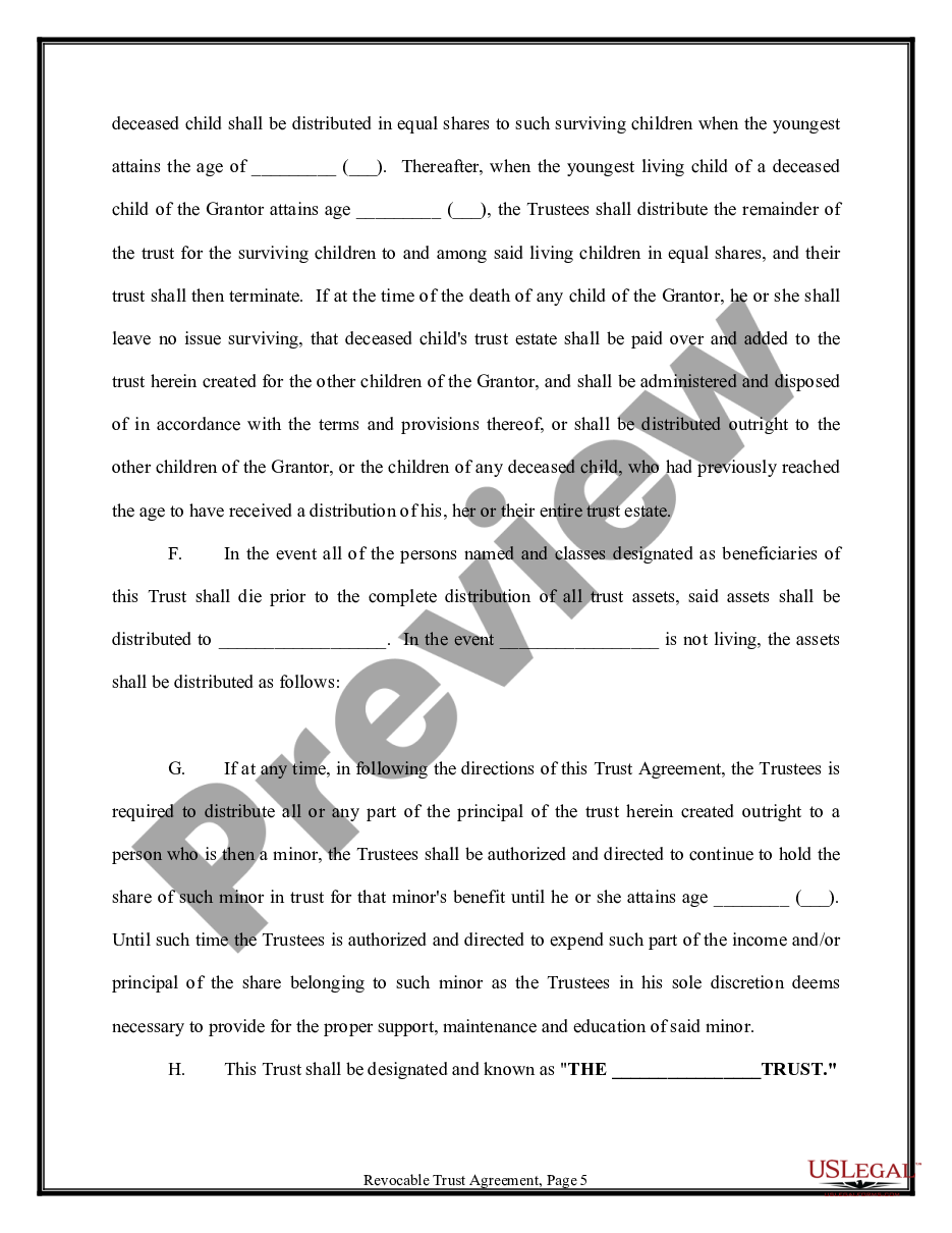 page 4 Trust Agreement - Revocable - Multiple Trustees and Beneficiaries preview