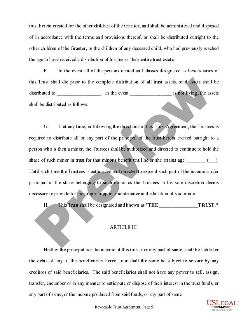 Get Trust Agreement - Revocable - Multiple Trustees and Beneficiaries Preview Trust Agreement - Revocable - Multiple Trustees and Beneficiaries