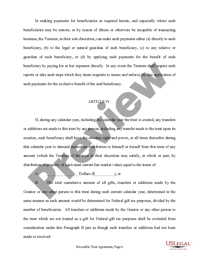 Get Trust Agreement - Revocable - Multiple Trustees and Beneficiaries Preview Trust Agreement - Revocable - Multiple Trustees and Beneficiaries