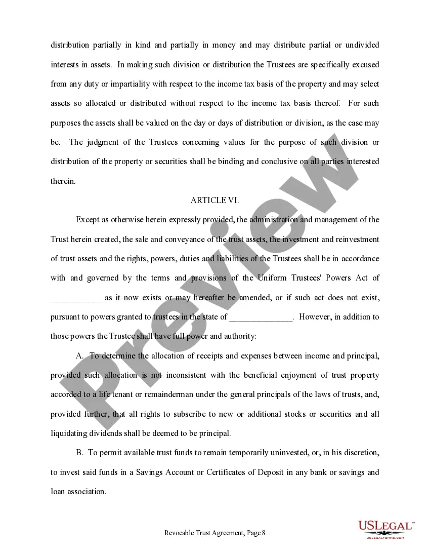 Get Trust Agreement - Revocable - Multiple Trustees and Beneficiaries Preview Trust Agreement - Revocable - Multiple Trustees and Beneficiaries